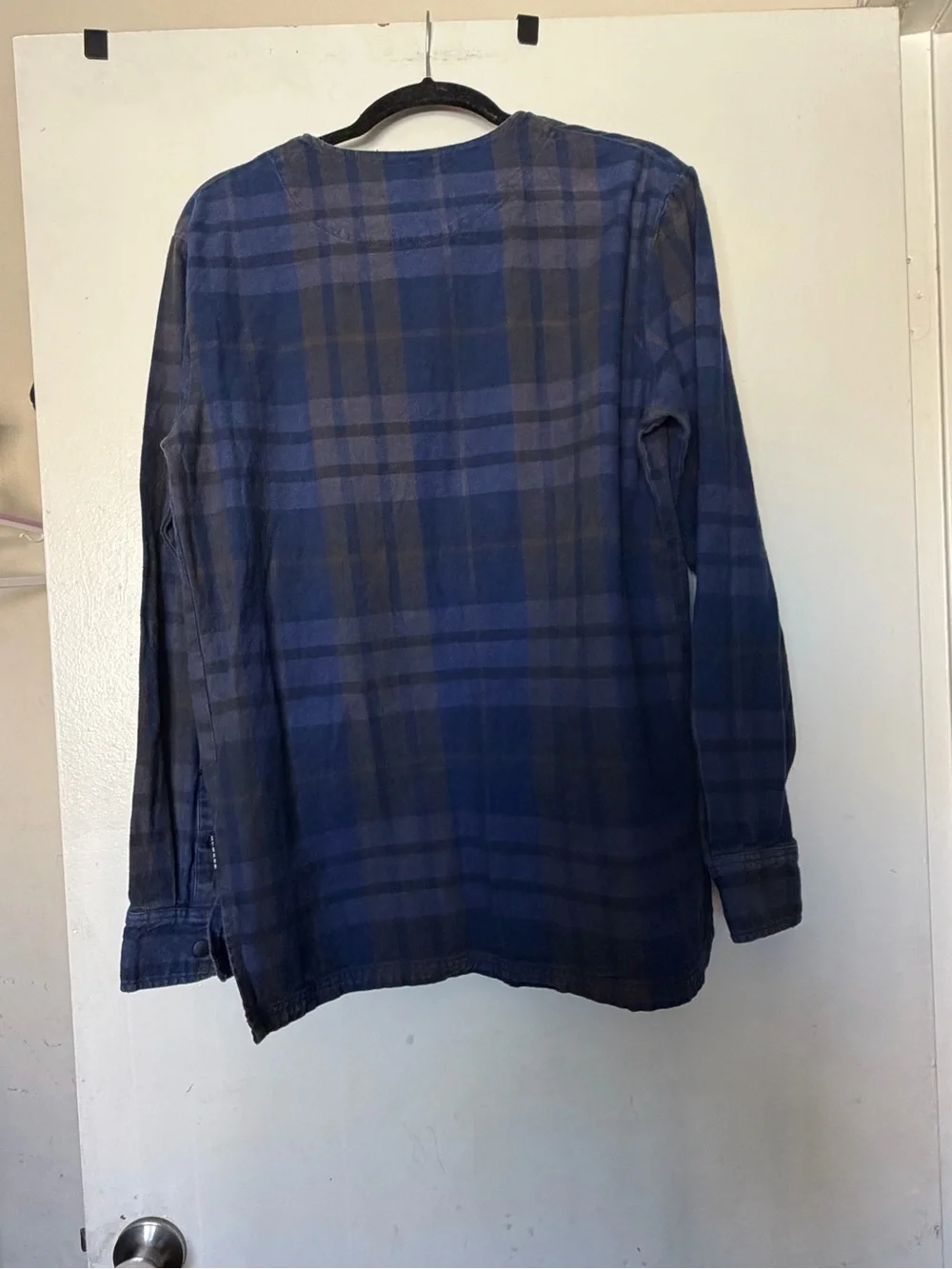Product of Strand California Blue Plaid Snap Front Cotton jacket